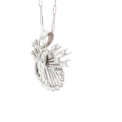 14K white gold pendant