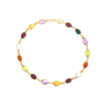18K yellow gold, multi-stone bracelet