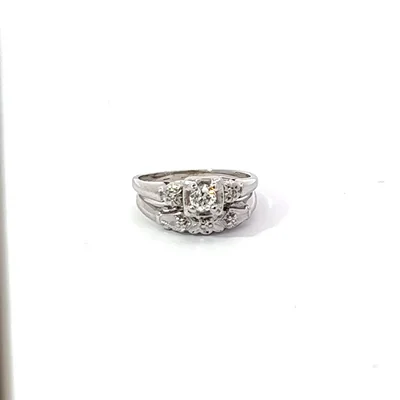 14K white gold, Diamond wedding ring