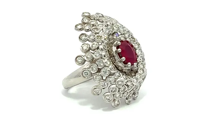 14KW 3.50ct Diamond/2.00ct Ruby ring