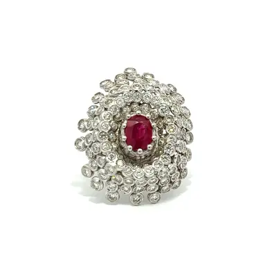 14KW 3.50ct Diamond/2.00ct Ruby ring