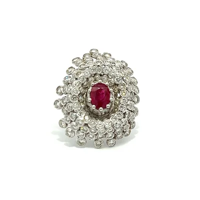 14KW 3.50ct Diamond/2.00ct Ruby ring