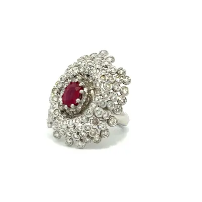 14KW 3.50ct Diamond/2.00ct Ruby ring