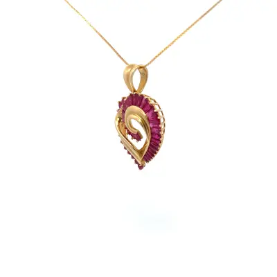 14KY natural Ruby pendant