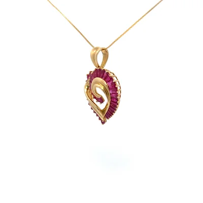 14KY natural Ruby pendant