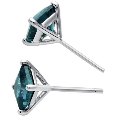 2.50 ctw Rare Alexandrite Stud Earrings set in 14kt white gold